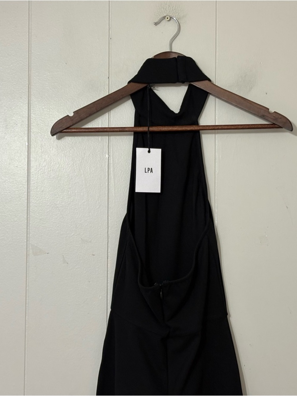LPA Revolve Black Halter Jumpsuit Cropped Wide Leg Size S NWT Minimal Chic - Picture 10 of 14